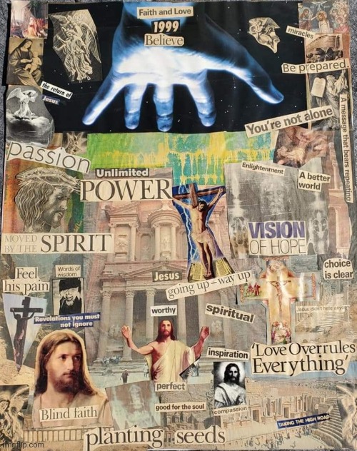 Jesus Collage | image tagged in jesus,collage,newspaper,magazines,art,savior | made w/ Imgflip meme maker