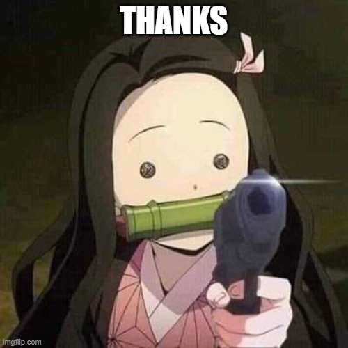 NEZUKO NOOOOO!!! | THANKS | image tagged in nezuko nooooo | made w/ Imgflip meme maker