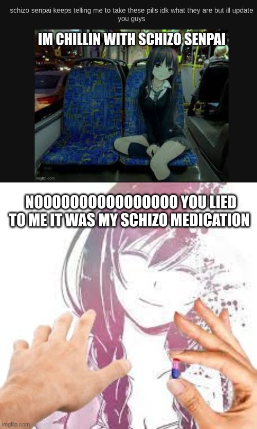 *cries* *throws myself on the floor* *rolls around crying* *gags from crying so much* *vomits while crying* | NOOOOOOOOOOOOOOOO YOU LIED TO ME IT WAS MY SCHIZO MEDICATION | made w/ Imgflip meme maker