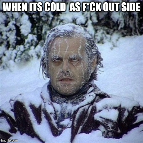 Frozen Guy | WHEN ITS COLD  AS F*CK OUT SIDE | image tagged in frozen guy | made w/ Imgflip meme maker