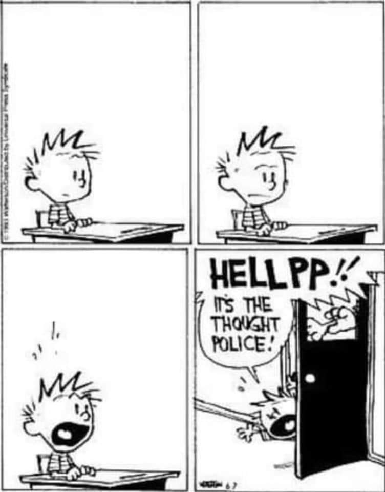 Calvin Hobbes Thought Police Blank Meme Template