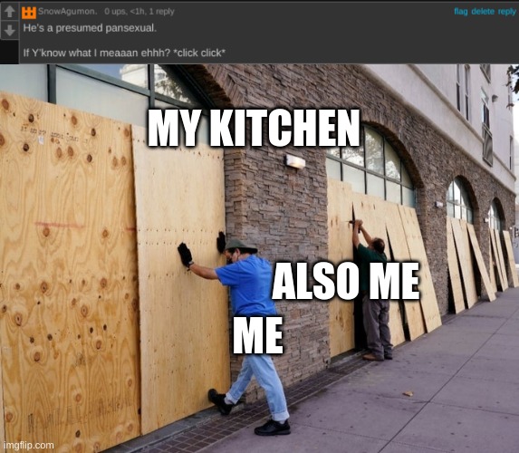 that'll hold em alright,hehehehehehehehheheh | MY KITCHEN; ALSO ME; ME | made w/ Imgflip meme maker