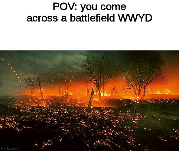 WWYD | POV: you come across a battlefield WWYD | image tagged in roleplaying | made w/ Imgflip meme maker