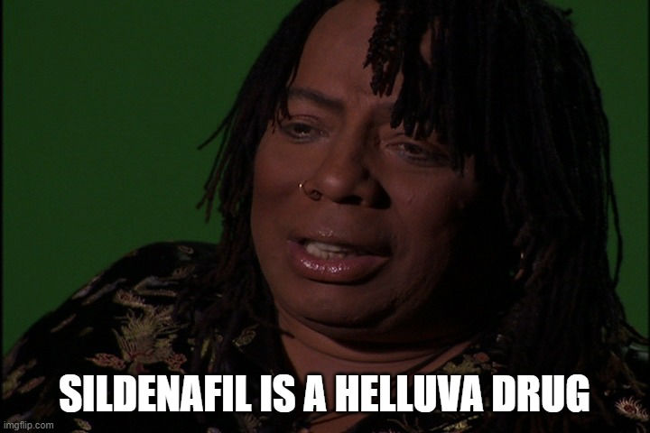 sildenafil james | SILDENAFIL IS A HELLUVA DRUG | image tagged in adderall a helluva drug | made w/ Imgflip meme maker