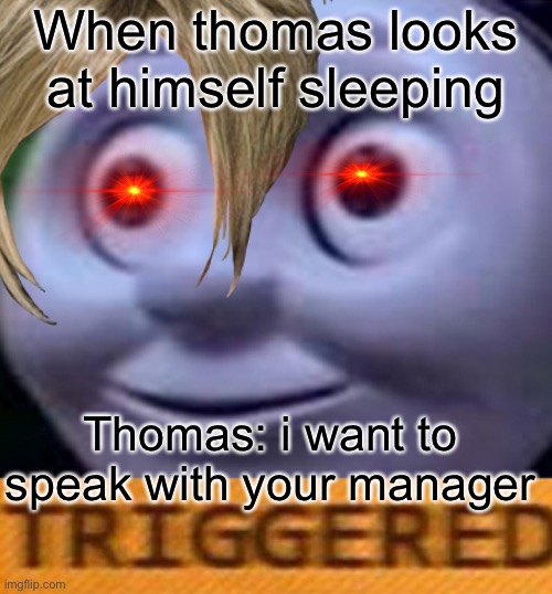 Thomas the karen engine | When thomas looks at himself sleeping; Thomas: i want to speak with your manager | image tagged in why am i doing this | made w/ Imgflip meme maker