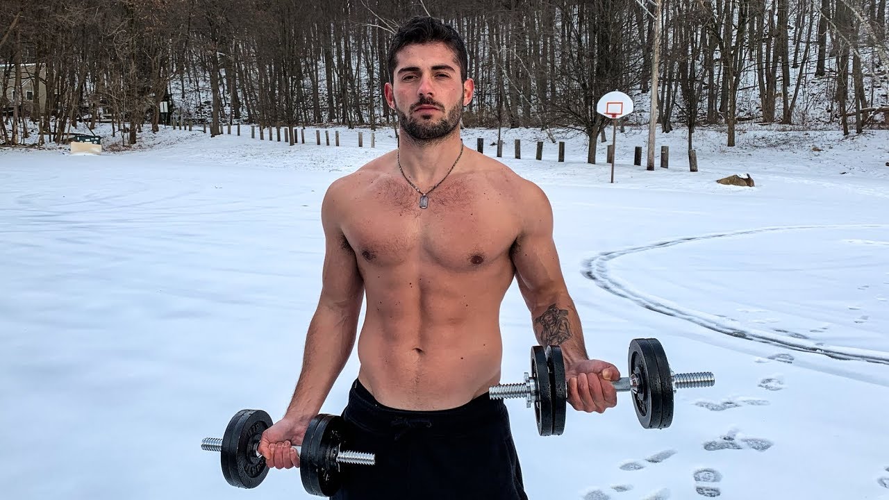 shirtless guy in snow Blank Meme Template
