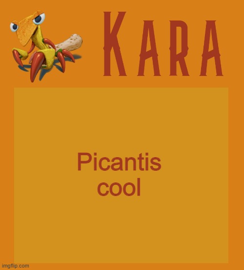 Kara Picantis Temp | Picantis cool | image tagged in kara picantis temp | made w/ Imgflip meme maker