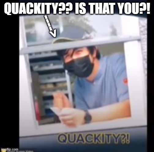HUH?! |  QUACKITY?? IS THAT YOU?! ----> | image tagged in dream smp | made w/ Imgflip meme maker