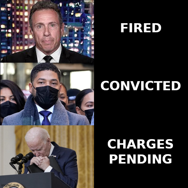 Joe Biden: Charges Pending | image tagged in chris cuomo,jussie smollett,joe biden,dementia,are you really in charge here | made w/ Imgflip meme maker