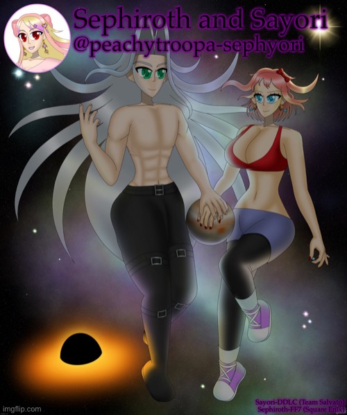 Sayori and Sephiroth | image tagged in sayori and sephiroth | made w/ Imgflip meme maker