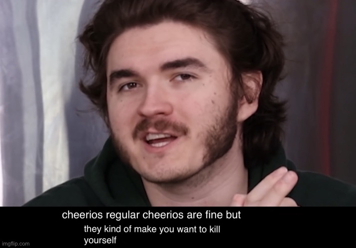 regular cheerios are fine but they kinda make you wanna kys | image tagged in regular cheerios are fine but they kinda make you wanna kys | made w/ Imgflip meme maker