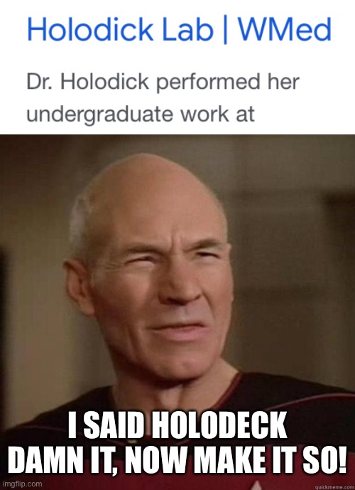 When the Far Out Space Nuts join the Enterprise crew for interstellar hijinks... | I SAID HOLODECK DAMN IT, NOW MAKE IT SO! | image tagged in picard disgusted | made w/ Imgflip meme maker