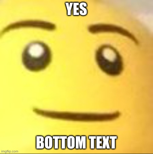 Lego Head | YES BOTTOM TEXT | image tagged in lego head | made w/ Imgflip meme maker