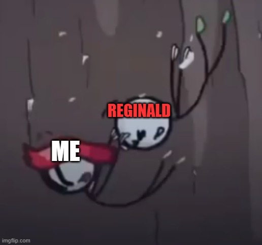 OOF | REGINALD; ME | image tagged in henry stickmin and ellie free fall went wrong | made w/ Imgflip meme maker