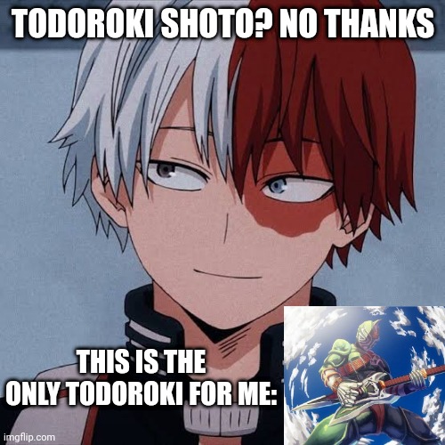Todoroki previous and now | TODOROKI SHOTO? NO THANKS; THIS IS THE ONLY TODOROKI FOR ME: | image tagged in funny memes | made w/ Imgflip meme maker