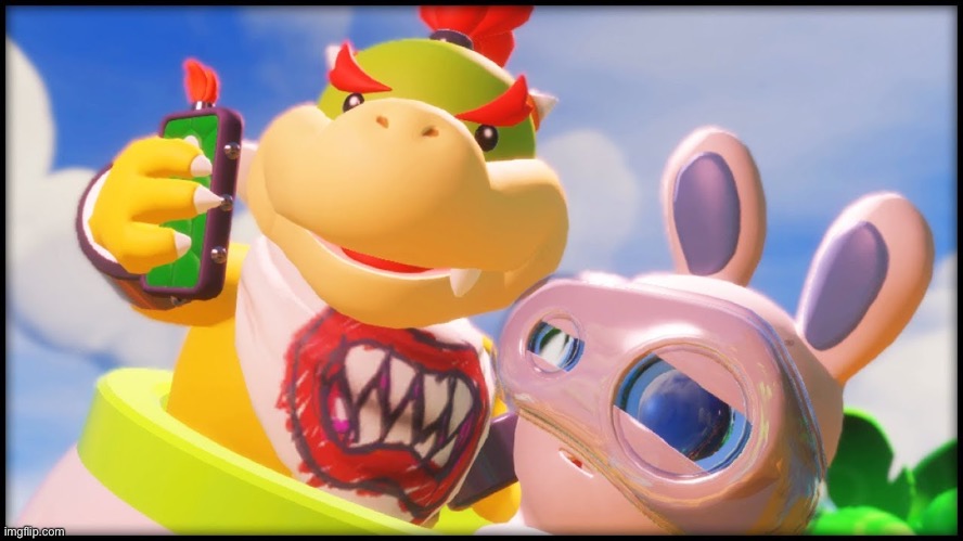 Disturbed Bowser jr. and Spawny | image tagged in disturbed bowser jr and spawny | made w/ Imgflip meme maker