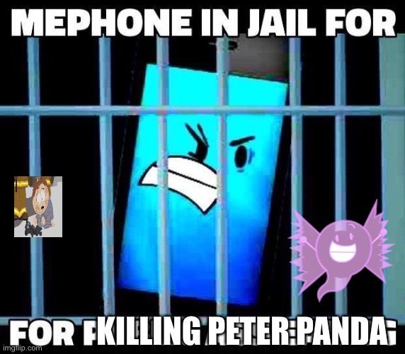 in jail | KILLING PETER PANDA | image tagged in inanimate insanity | made w/ Imgflip meme maker