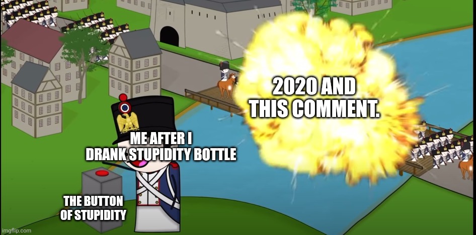 Fortune Favors The Bold! | 2020 AND THIS COMMENT. THE BUTTON OF STUPIDITY ME AFTER I DRANK STUPIDITY BOTTLE | image tagged in fortune favors the bold | made w/ Imgflip meme maker