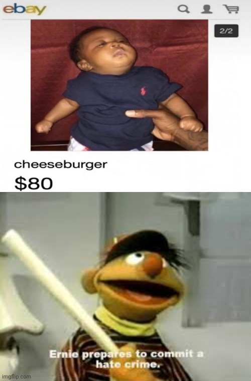 Pain | image tagged in ebay,cheeseburger,ernie prepares to commit a hate crime | made w/ Imgflip meme maker