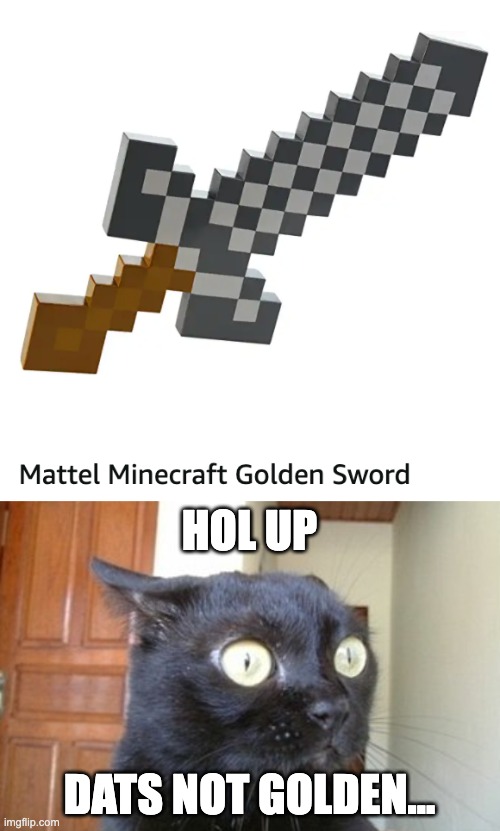 wut da hel | HOL UP; DATS NOT GOLDEN... | image tagged in what has been seen cat | made w/ Imgflip meme maker