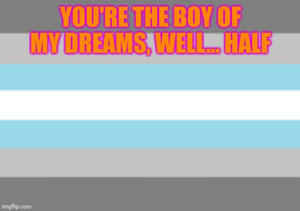 demiboy flag | YOU'RE THE BOY OF MY DREAMS, WELL... HALF | image tagged in demiboy flag | made w/ Imgflip meme maker