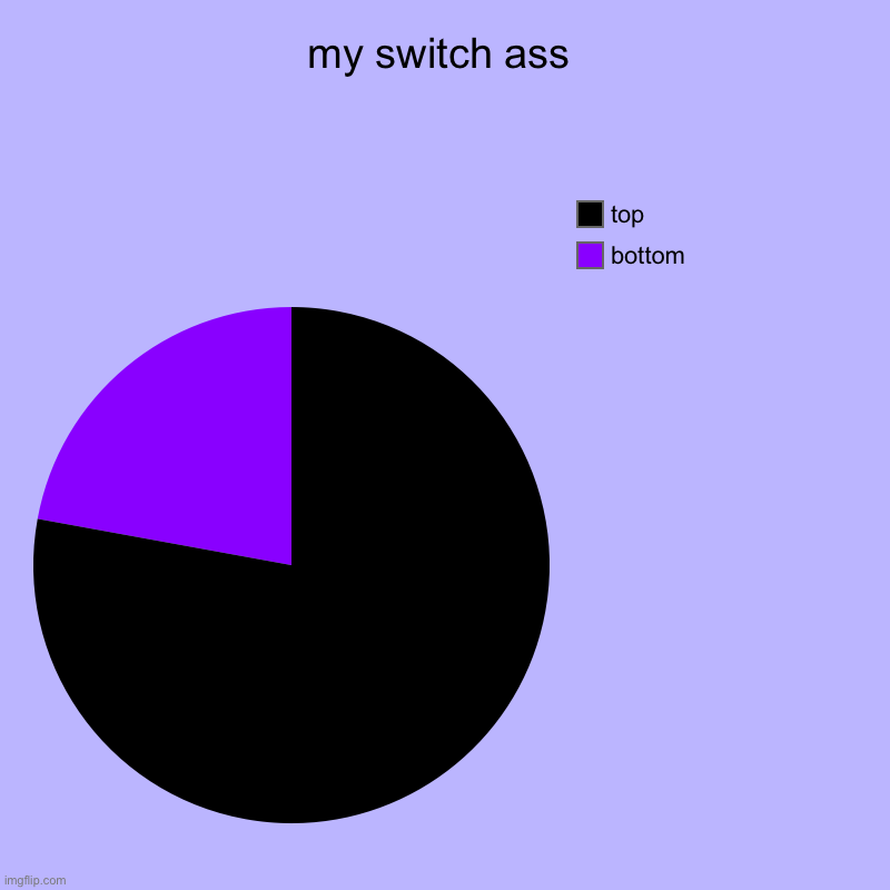 ueueueueue | my switch ass | bottom, top | image tagged in charts,pie charts | made w/ Imgflip chart maker