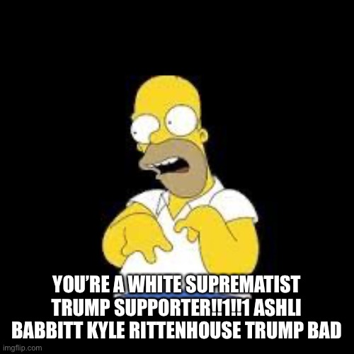 Look Marge | YOU’RE A WHITE SUPREMATIST TRUMP SUPPORTER!!1!!1 ASHLI BABBITT KYLE RITTENHOUSE TRUMP BAD | image tagged in look marge | made w/ Imgflip meme maker