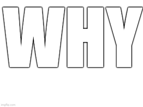 Blank White Template | WHY | image tagged in blank white template | made w/ Imgflip meme maker