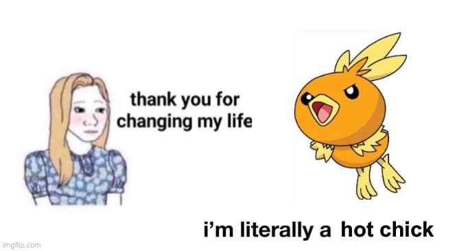 my first ever pokemon | hot chick | image tagged in thank you for changing my life,pokemon | made w/ Imgflip meme maker
