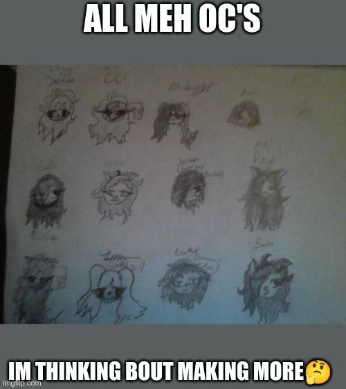 I did all of these in Spanish yesterday lol | ALL MEH OC'S; IM THINKING BOUT MAKING MORE🤔 | made w/ Imgflip meme maker