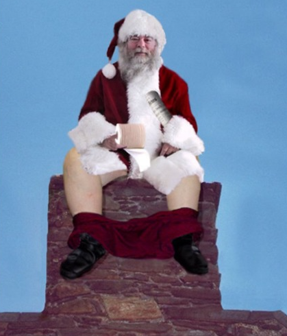 Santa pooping Blank Meme Template