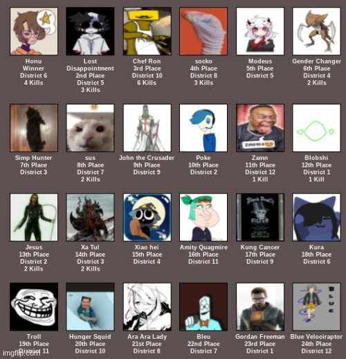 Congrats to everyone who participated. Please upvote this, im desperate now... OFF TO MAKE A VIDEO ABOUT THIS | image tagged in hunger games | made w/ Imgflip meme maker