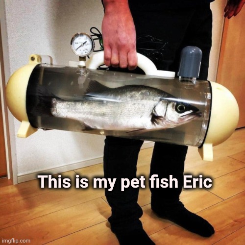 For "Monty Python" Fans |  This is my pet fish Eric | image tagged in fishing for upvotes,monty python,british,humor | made w/ Imgflip meme maker