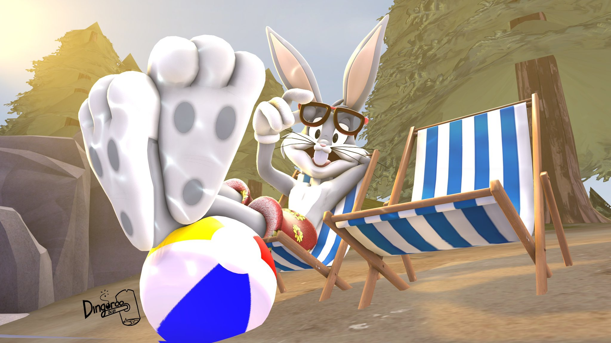 High Quality Bugs Bunny Summer Blank Meme Template