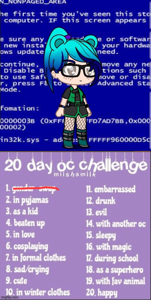 Gender swap- day 1 | image tagged in gacha | made w/ Imgflip meme maker
