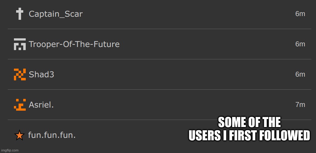 SOME OF THE USERS I FIRST FOLLOWED | made w/ Imgflip meme maker