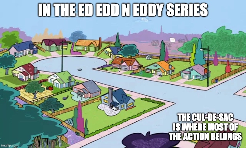 Cul-De-Sac | IN THE ED EDD N EDDY SERIES; THE CUL-DE-SAC IS WHERE MOST OF THE ACTION BELONGS | image tagged in ed edd n eddy,memes,cul de sac | made w/ Imgflip meme maker