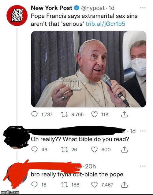 Out-bible the pope | made w/ Imgflip meme maker
