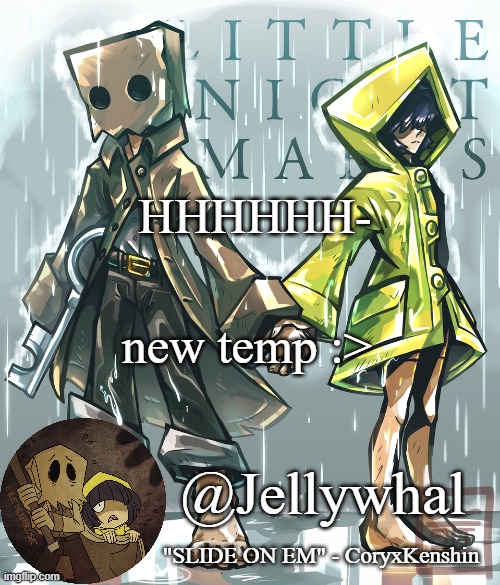 Sasha Six and Monooo | HHHHHH-; new temp :> | image tagged in little nightmares temp nar | made w/ Imgflip meme maker
