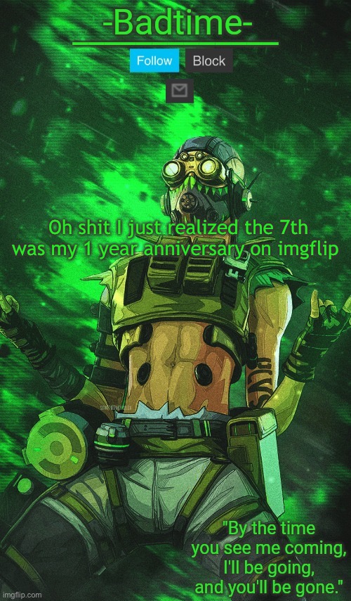 Stim Surge | Oh shit I just realized the 7th was my 1 year anniversary on imgflip | image tagged in stim surge | made w/ Imgflip meme maker