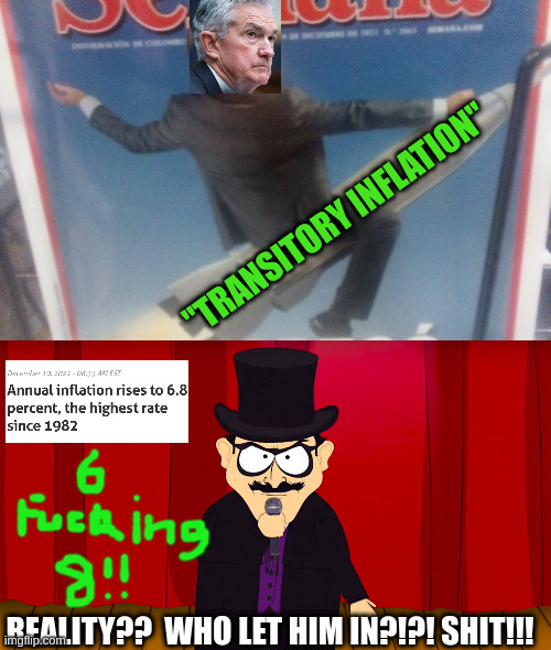 Transitory Inflation | "TRANSITORY INFLATION"; REALITY??  WHO LET HIM IN?!?! SHIT!!! | image tagged in politics,economy,reality,yes | made w/ Imgflip meme maker