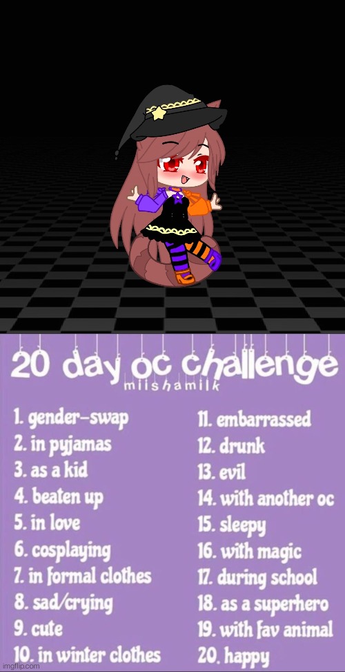 Holongi cosplays as the witches cat | image tagged in 20 day oc challenge,witch,cosplay | made w/ Imgflip meme maker