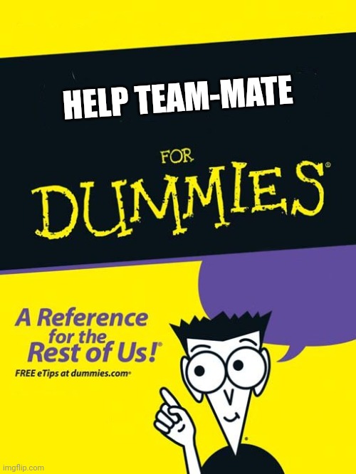 For dummies book | HELP TEAM-MATE | image tagged in for dummies book | made w/ Imgflip meme maker