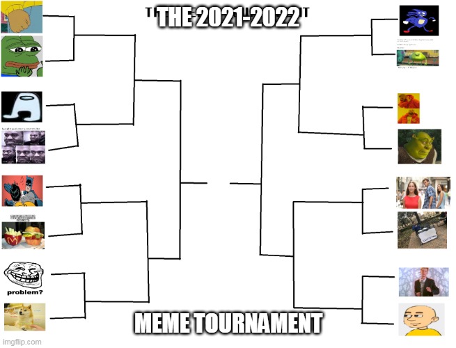 The Meme Tournament | THE 2021-2022; MEME TOURNAMENT | image tagged in the meme tournament | made w/ Imgflip meme maker
