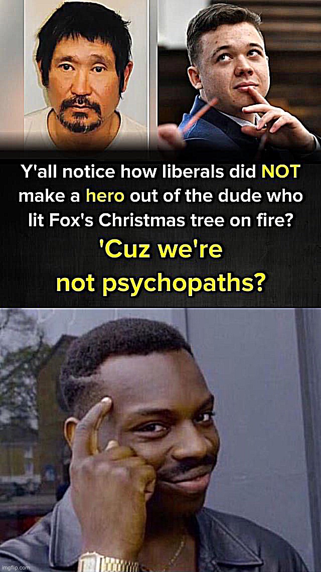 2-for-1 Troll-Shaming | image tagged in kylie rittenhouse we re not psychopaths,black guy pointing at head | made w/ Imgflip meme maker