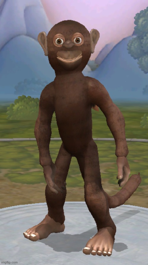 spore monkey smiling | made w/ Imgflip meme maker