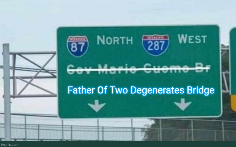 Father Of Two Degenerates Bridge |  Father Of Two Degenerates Bridge | image tagged in chris cuomo,andrew cuomo,disgrace,humiliation,average,liberals | made w/ Imgflip meme maker