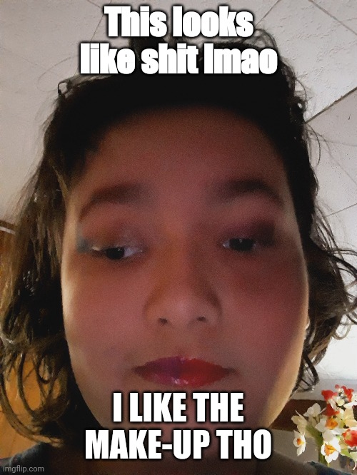 This looks like shit lmao; I LIKE THE MAKE-UP THO | made w/ Imgflip meme maker