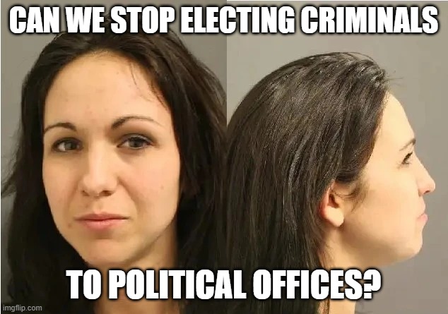 Lauren Boebert Mugshot | CAN WE STOP ELECTING CRIMINALS; TO POLITICAL OFFICES? | image tagged in lauren boebert mugshot | made w/ Imgflip meme maker