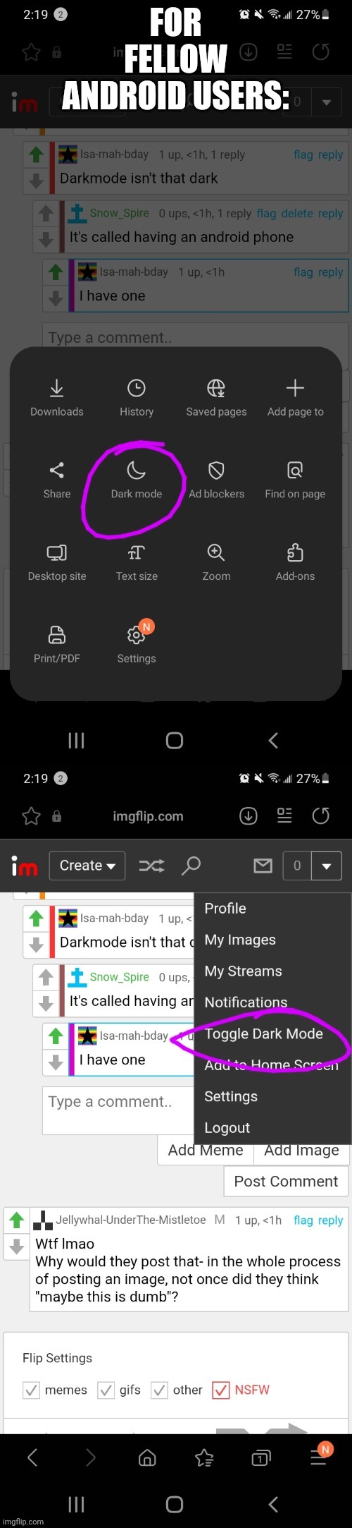 FOR FELLOW ANDROID USERS: | made w/ Imgflip meme maker
